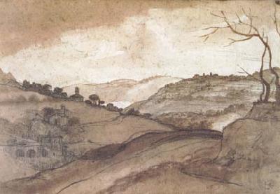 Claude Lorrain Landscape Pen drawing and wash (mk17) Spain oil painting art